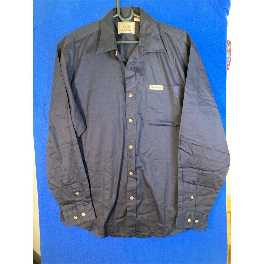 Realtree Men's Large Blue Button Down Shirt Long Sleeve Outdoor Workwear NWOT - Picture 3 of 16